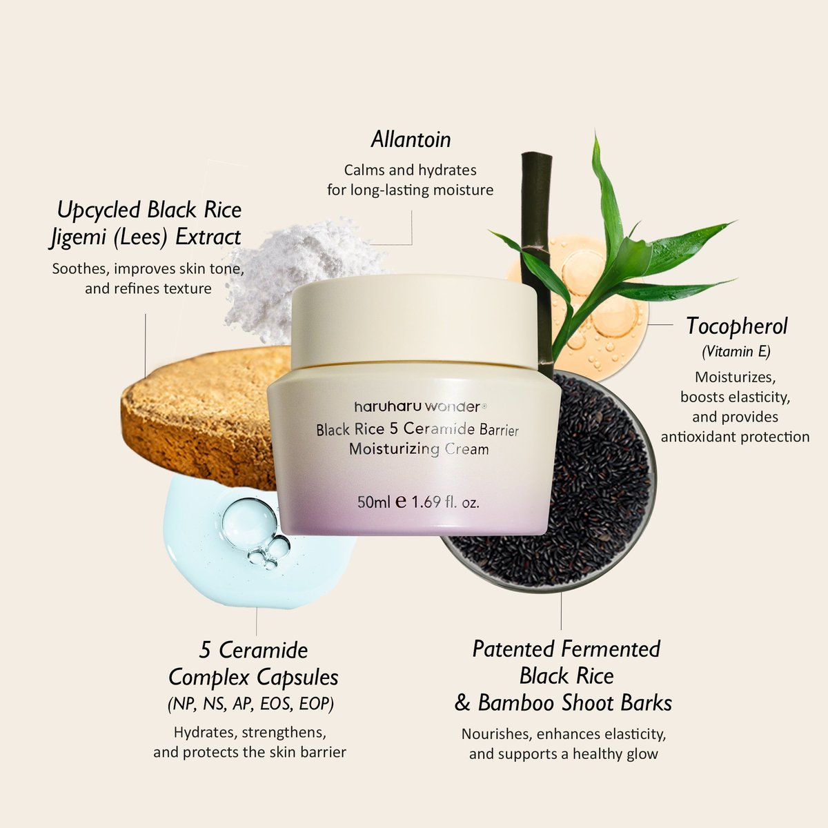 Haruharu Wonder : 5 Ceramide Barrier Moisturizing Cream / Unscented