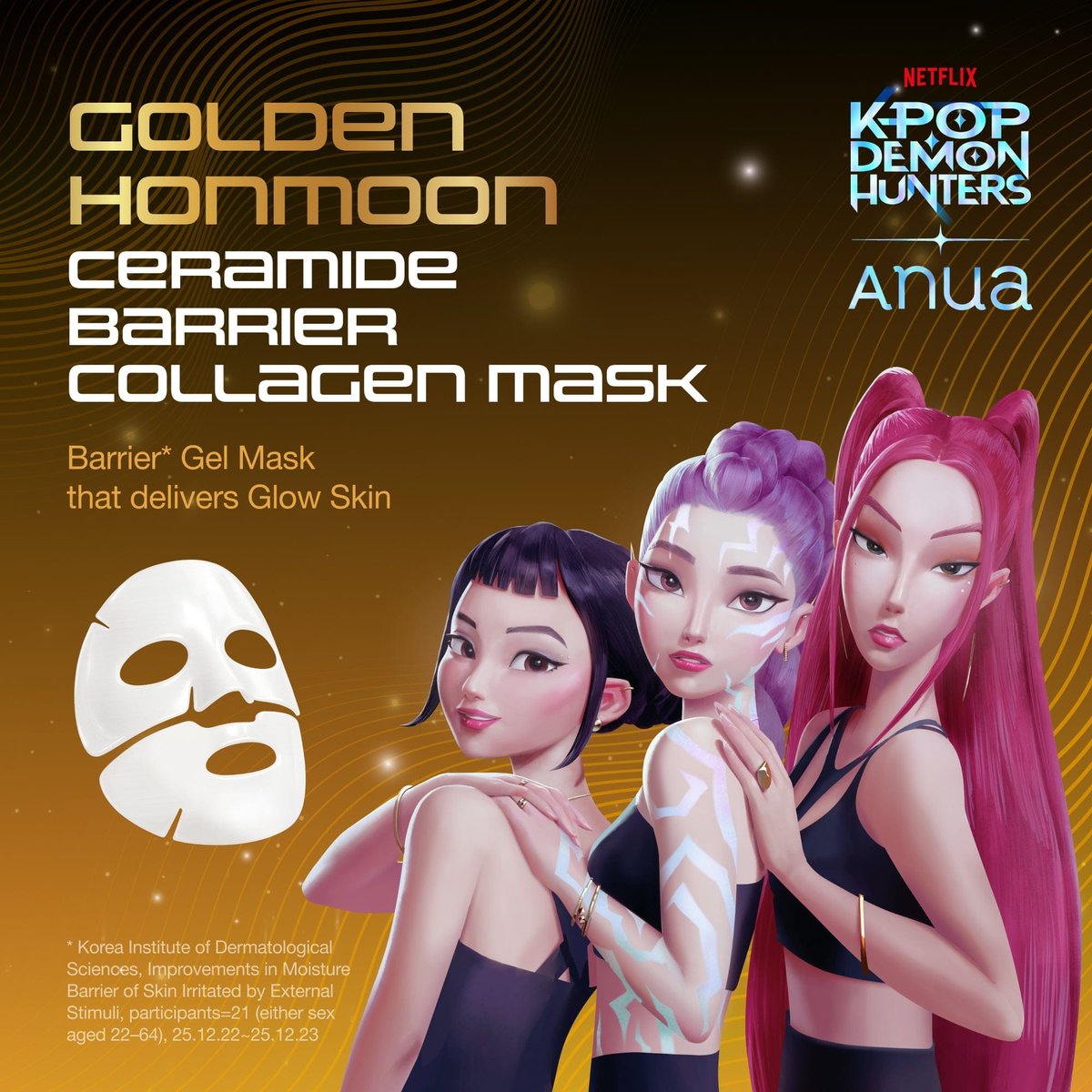 Anua - Golden Honmoon Barrier Collagen Mask - 4 masques
