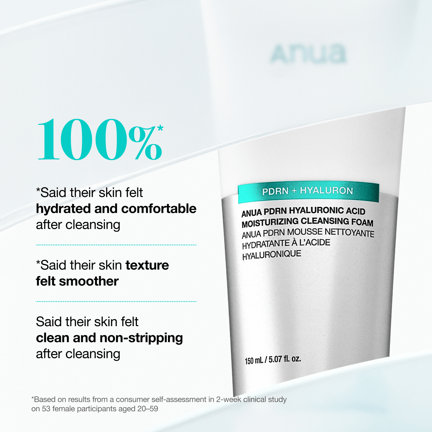 ANUA - PDRN Hyaluronic Acid Moisturizing Cleansing Foam - 150ml - visuel 3