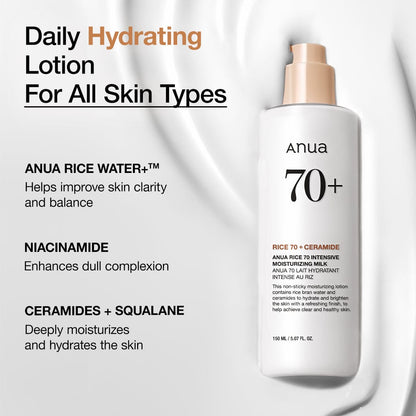 ANUA - Rice 70 Intensive Moisturizing Milk - 150ml - visuel 3