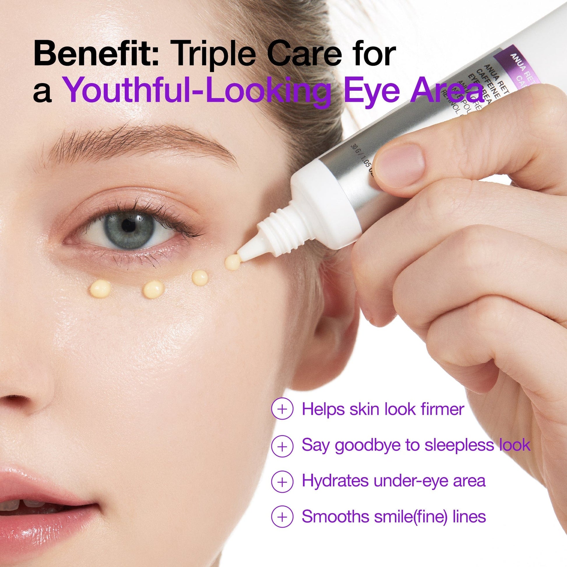 ANUA - Retinol 0.1 Caffeine Revitalizing Eye Cream - 30g - visuel 4