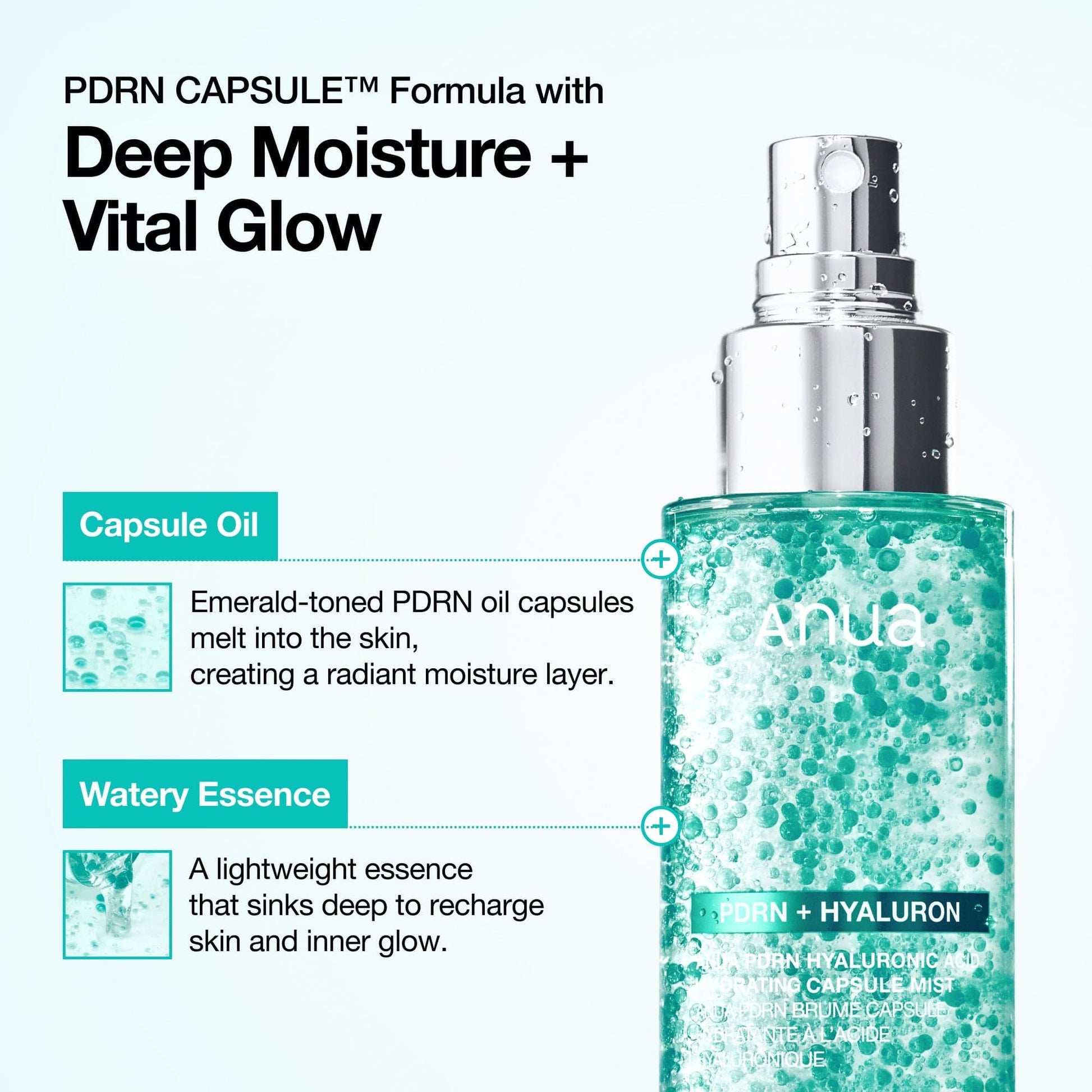ANUA - PDRN Hyaluronic Acid Hydrating Capsule Mist - 100ml - visuel 3