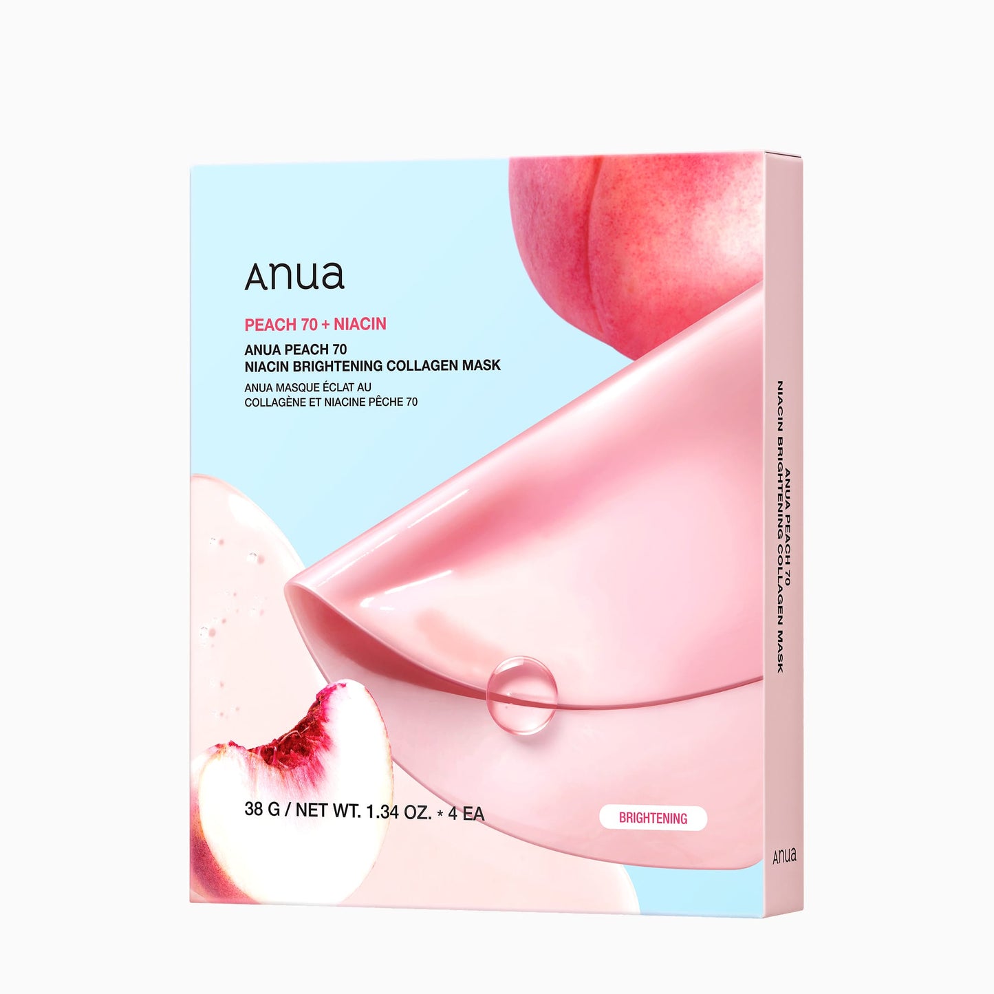 ANUA - Peach 70 Niacin Brightening Collagen Mask - 4 masques