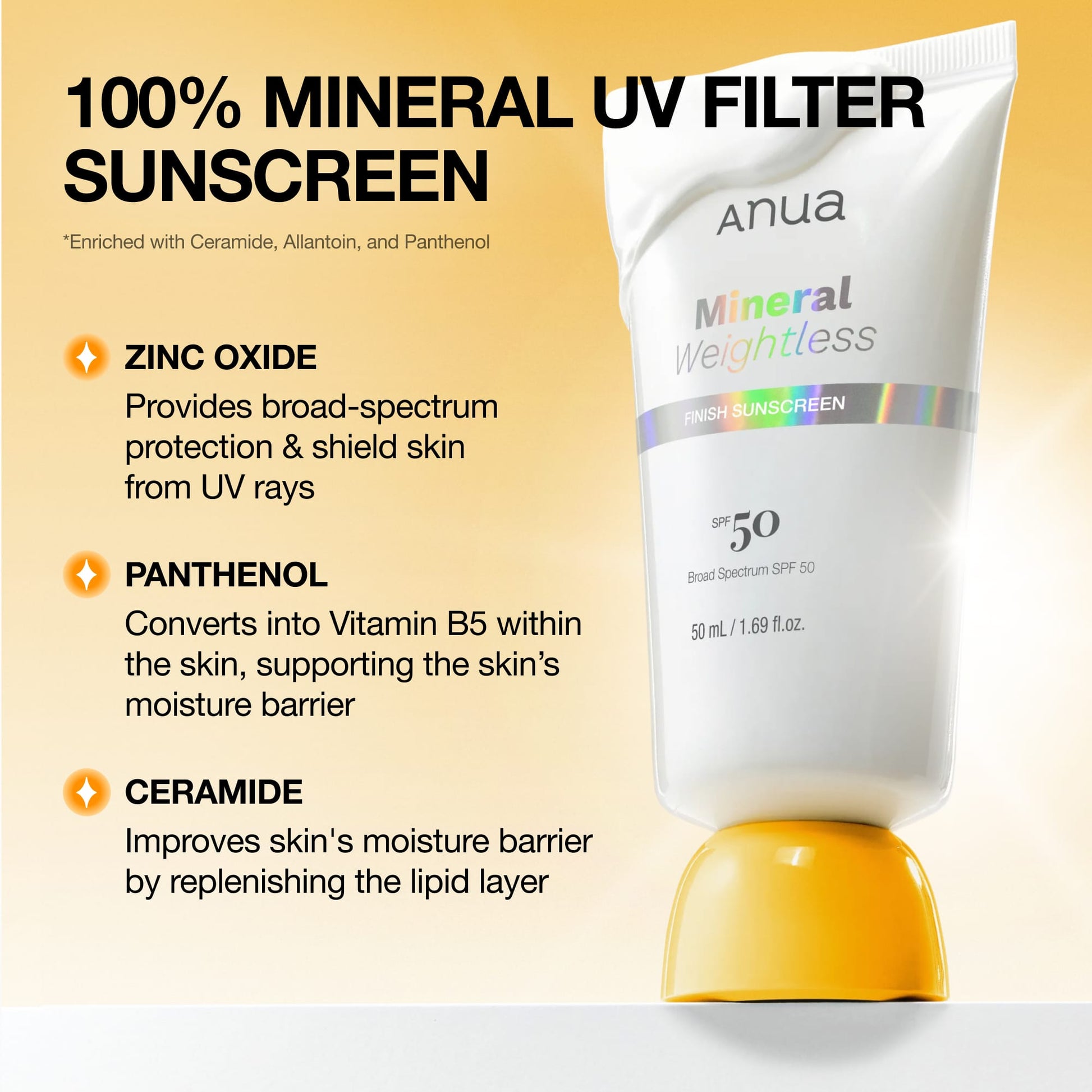 ANUA - Mineral Weightless Finish Sunscreen - 50ml - visuel 4