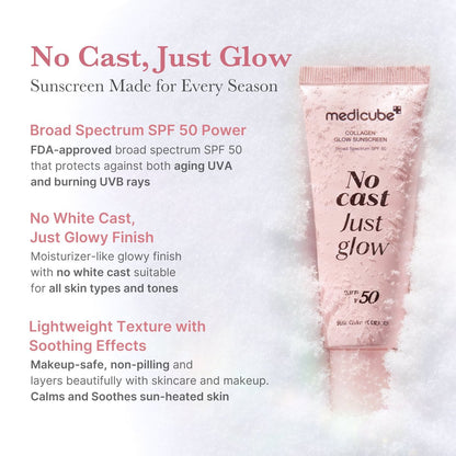 Medicube : No Cast Just Glow Collagen Sunscreen