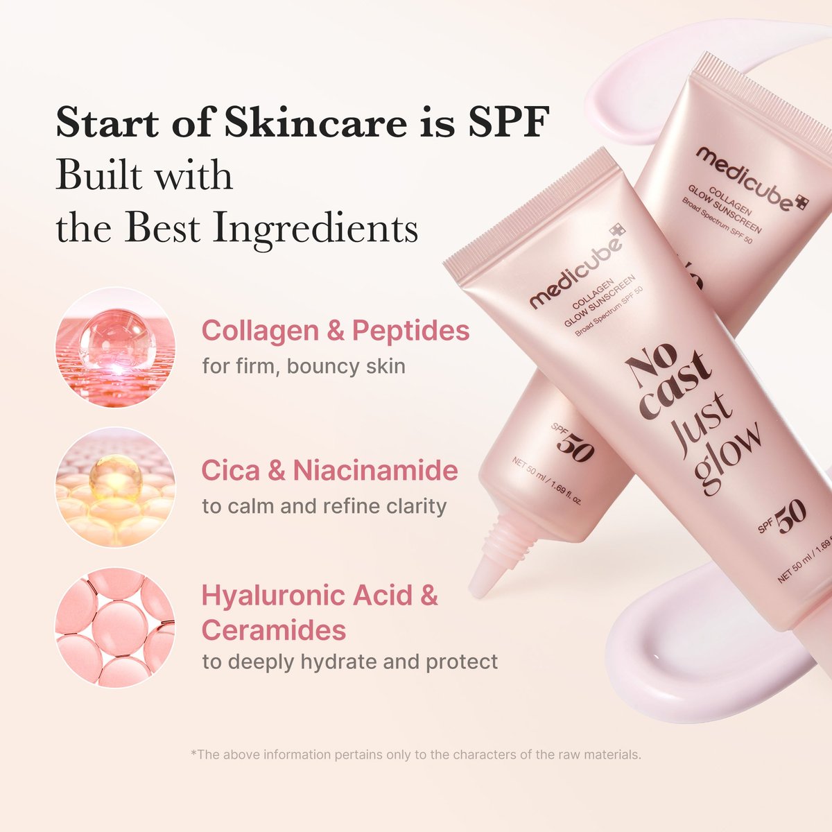 Medicube : No Cast Just Glow Collagen Sunscreen
