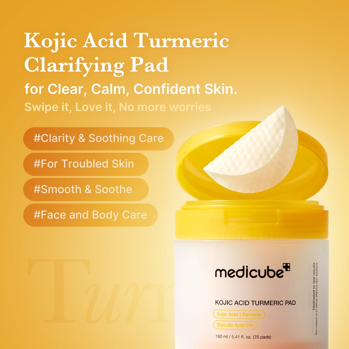 Medicube : Kojic Acid Tumeric Toner Pad