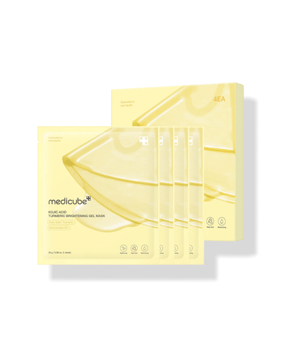 MEDICUBE - Kojic Acid Turmeric Brightening Gel Mask Set (4 Unités) - PIBUKARE