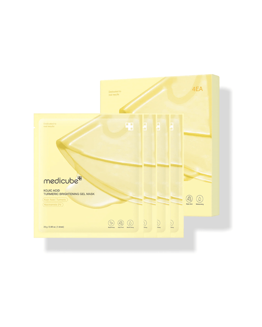 MEDICUBE - Kojic Acid Turmeric Brightening Gel Mask Set (4 Unités) - PIBUKARE