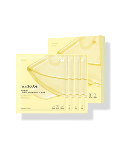 MEDICUBE - Kojic Acid Turmeric Brightening Gel Mask Set (4 Unités) - PIBUKARE